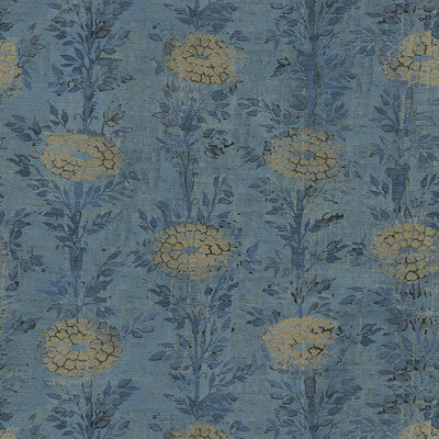 W3743-5 Blue | Kravet Design | Ronald Redding | Botanical & Floral Wallcovering Print
