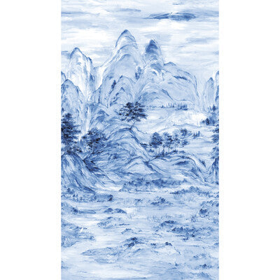 W3747-5 Blue | Kravet Design | Ronald Redding | Novelty Wallcovering Print