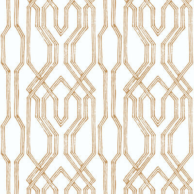 Kravet Design - W3748-101 Gold | Kravet Design | Ronald Redding | Lattice/Scrollwork Wallcovering Print