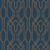 W3748-5 Blue | Kravet Design | Ronald Redding | Lattice/Scrollwork Wallcovering Print