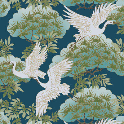 Kravet Design - W3751-35 Green | Kravet Design | Ronald Redding | Flora & Fauna Wallcovering Print