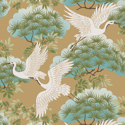 Kravet Design - W3751-4 Gold | Kravet Design | Ronald Redding | Flora & Fauna Wallcovering Print