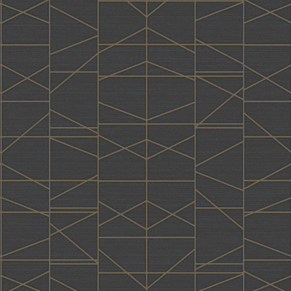 W3762-8 Gold | Kravet Design |Geometric Wallcovering Print