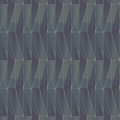 Kravet Design - W3763-5 Blue | Kravet Design |Geometric Wallcovering Print