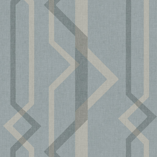 W3767-5 Blue | Kravet Design |Geometric Wallcovering Print