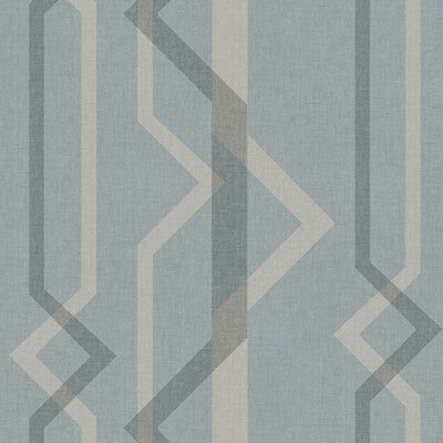 Kravet Design - W3767-5 Blue | Kravet Design |Geometric Wallcovering Print