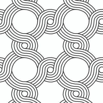 W3769-8 Black | Kravet Design |Geometric Wallcovering Print