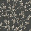 W3772-8 Black | Kravet Design | Botanical & Floral Wallcovering Print