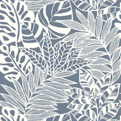 Kravet Design - W3774-5 Blue | Kravet Design | Botanical & Floral Wallcovering Print