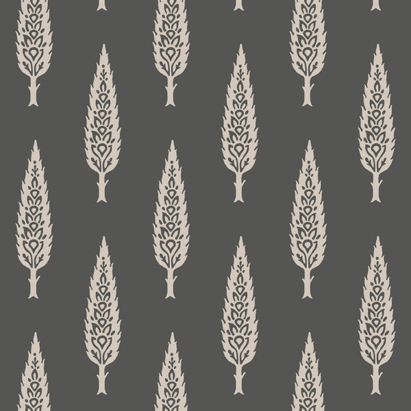 W3775-8 Charcoal | Kravet Design | Botanical & Floral Wallcovering Print