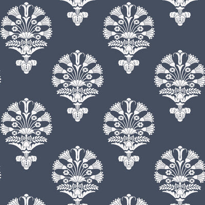 Kravet Design - W3778-50 Dark Blue | Kravet Design | Botanical & Floral Wallcovering Print
