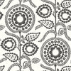 W3783-8 Black | Kravet Design | Botanical & Floral Wallcovering Print