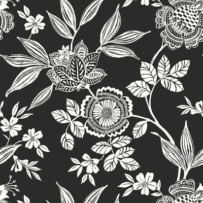 Kravet Design - W3784-8 Black | Kravet Design |Jacobeans Wallcovering Print