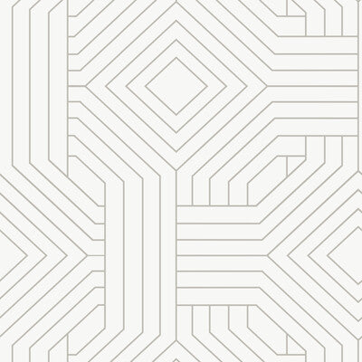 Kravet Design - W3798-101 White | Kravet Design | Candice Olson Collection |Geometric Wallcovering Print