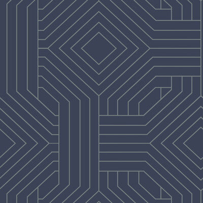Kravet Design - W3798-50 Dark Blue | Kravet Design | Candice Olson Collection |Geometric Wallcovering Print