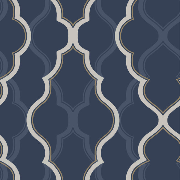 Kravet Design - W3799-50 Dark Blue Wallcovering | Kravet