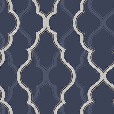 Kravet Design - W3799-50 Dark Blue | Kravet Design | Candice Olson Collection |Damask Wallcovering Print