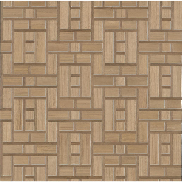W3816-6 Brown | Kravet Design | Ronald Redding |Geometric Metallic Wallcovering Print