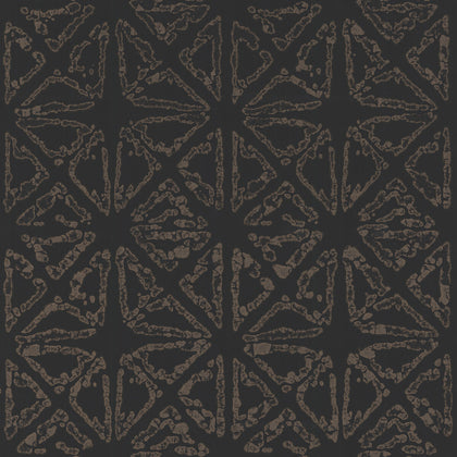 W3820-8 Black | Kravet Design | Ronald Redding |Modern Metallic Wallcovering Print