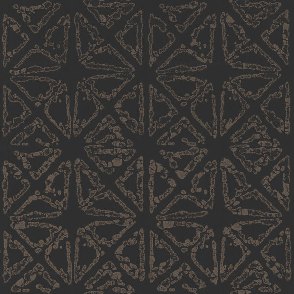 W3820-8 Black | Kravet Design | Ronald Redding |Modern Metallic Wallcovering Print