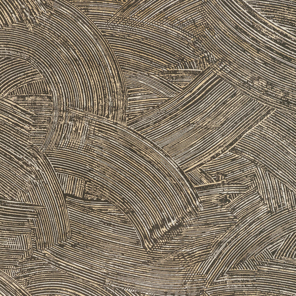 Modern Swirl Wp - Noir Black | Kravet Couture | Modern Luxe Wallcovering | Modern Wallcovering Print
