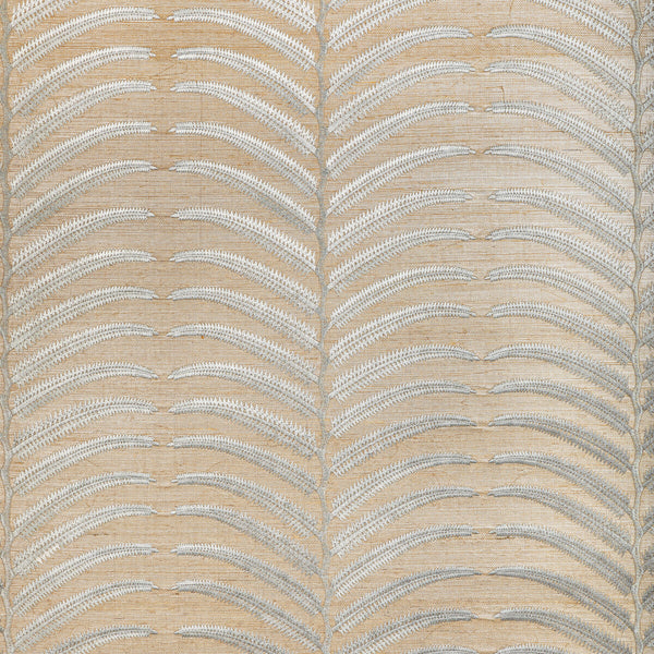 Plantae Emb Sisal - Grey Silver | Kravet Couture | Modern Luxe Wallcovering | Botanical & Floral Tropical Wallcovering Embroidery