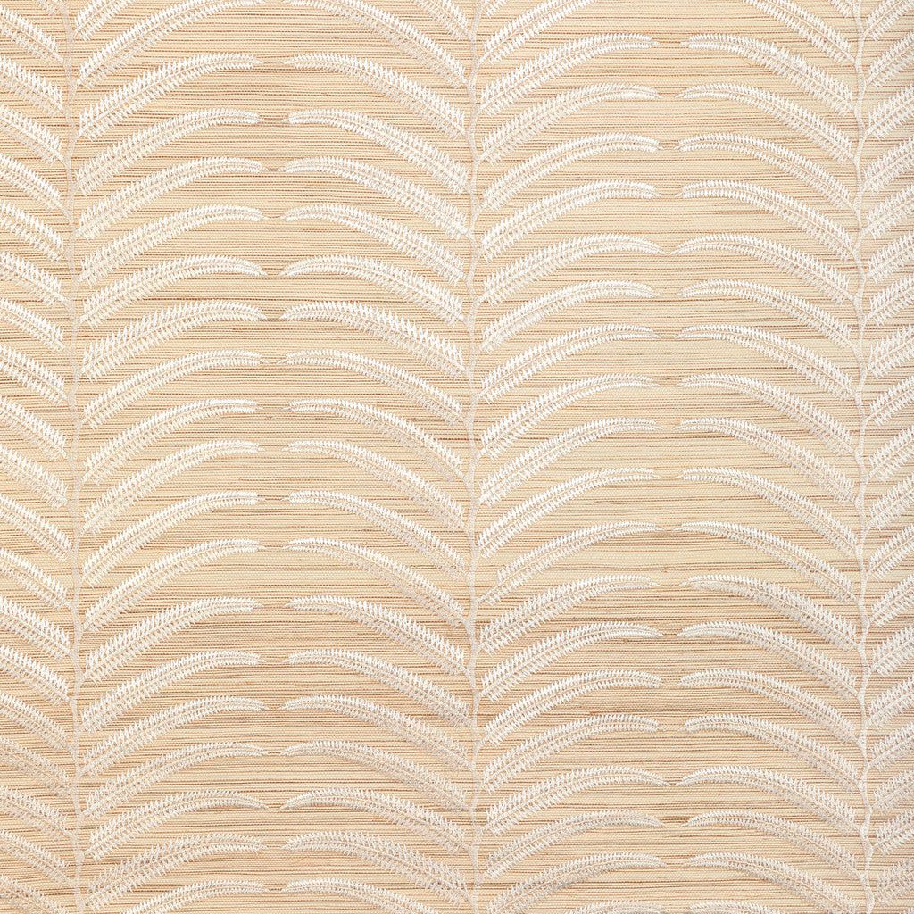 Plantae Emb Sisal - Ivory Beige | Kravet Couture | Modern Luxe Wallcovering | Botanical & Floral Tropical Wallcovering Embroidery