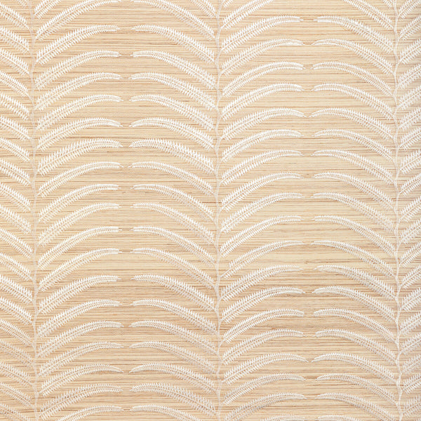 Plantae Emb Sisal - Ivory Beige | Kravet Couture | Modern Luxe Wallcovering | Botanical & Floral Tropical Wallcovering Embroidery