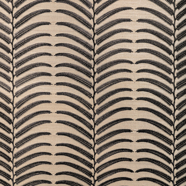 Plantae Emb Sisal - Noir Black | Kravet Couture | Modern Luxe Wallcovering | Botanical & Floral Tropical Wallcovering Embroidery