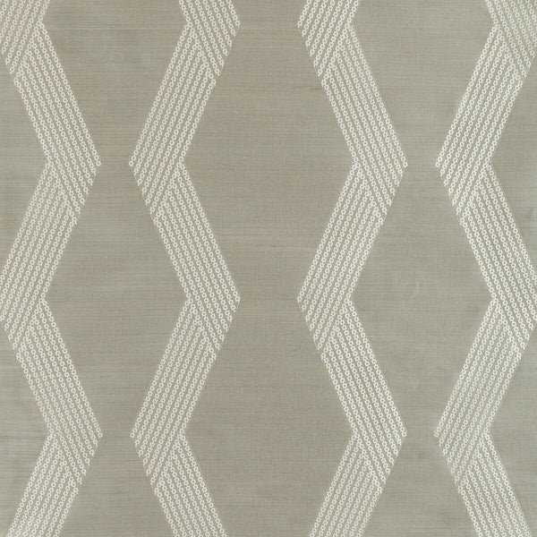 Chainlink Emb Sisal - Grey | Kravet Couture | Modern Luxe Wallcovering | Modern Wallcovering Embroidery