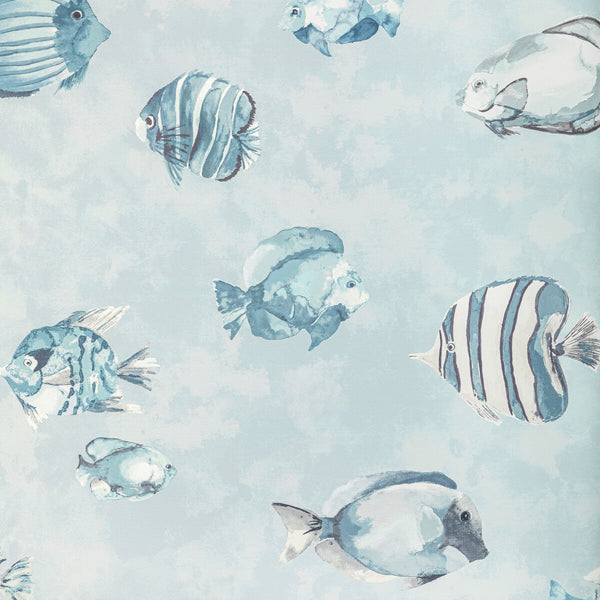Great Reef Wp - Surf Light Blue | Kravet Design | Jeffrey Alan Marks Seascapes | Animal/Insects Novelty Wallcovering Print