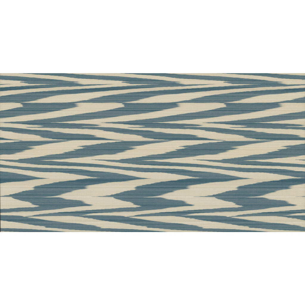 Flamed Zig Zag Wp - 10340 Blue | Kravet Couture | Missoni Home Wallcoverings 04 |Modern Ikat/Southwest/Kilims Wallcovering Print