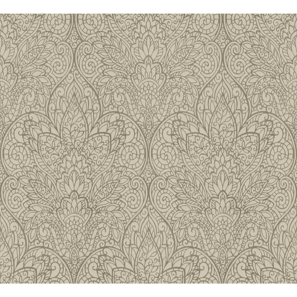 Kravet Design - W3859-106 Gold | Kravet Design | Candice Olson After Eight |Damask Metallic Wallcovering Print
