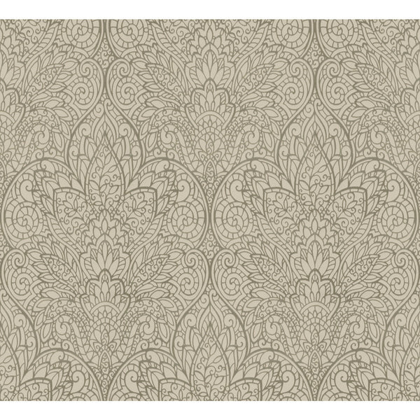 Kravet Design - W3859-106 Gold | Kravet Design | Candice Olson After Eight |Damask Metallic Wallcovering Print