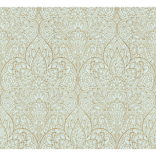 Kravet Design - W3859-135 Gold | Kravet Design | Candice Olson After Eight |Damask Metallic Wallcovering Print