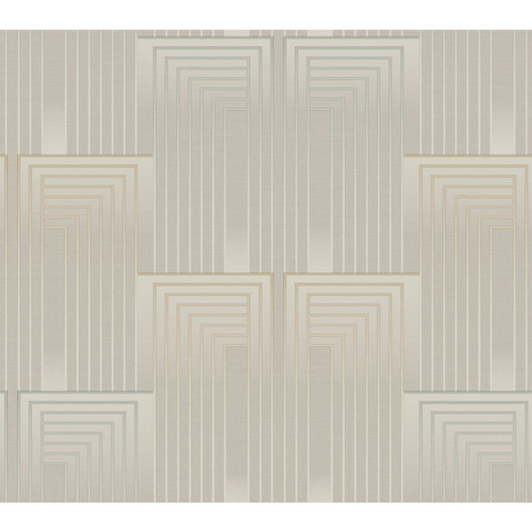 Kravet Design - W3861-106 Taupe | Kravet Design | Candice Olson After Eight |Geometric Metallic Wallcovering Print