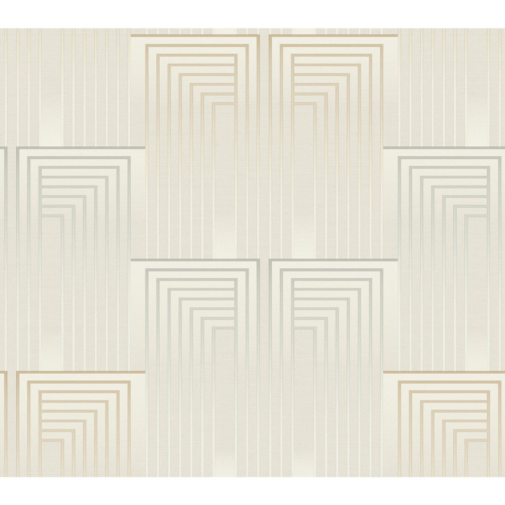 Kravet Design - W3861-1611 Beige | Kravet Design | Candice Olson After Eight |Geometric Metallic Wallcovering Print