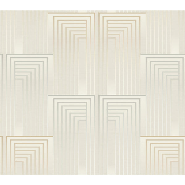 Kravet Design - W3861-1611 Beige | Kravet Design | Candice Olson After Eight |Geometric Metallic Wallcovering Print