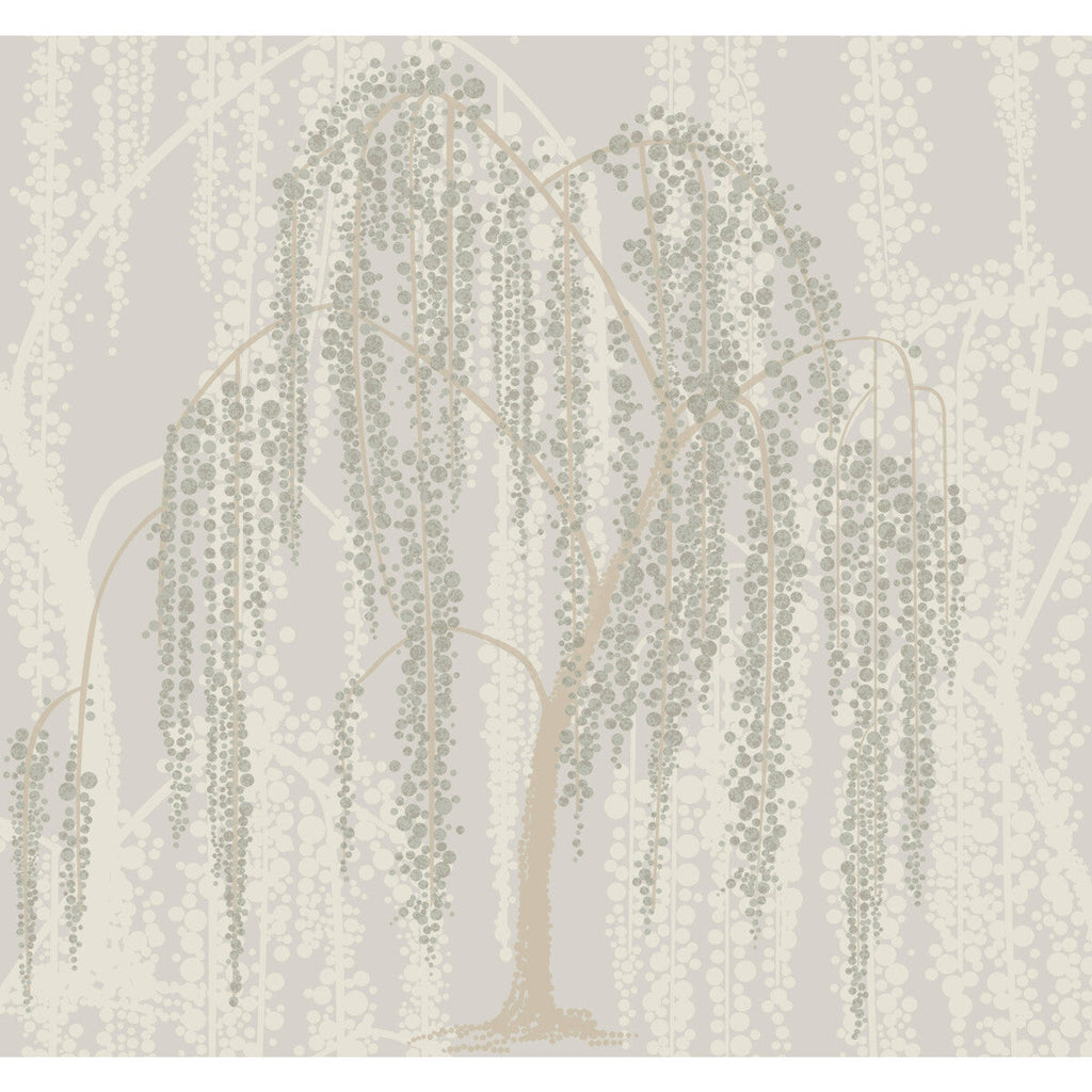Kravet Design - W3866-106 Taupe | Kravet Design | Candice Olson After Eight | Botanical & Floral Metallic Wallcovering Print