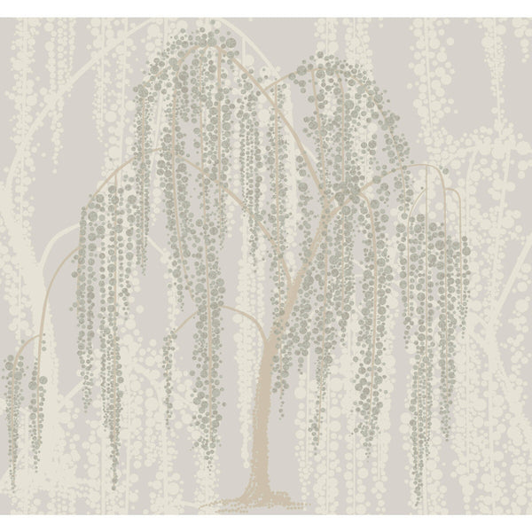 Kravet Design - W3866-106 Taupe | Kravet Design | Candice Olson After Eight | Botanical & Floral Metallic Wallcovering Print