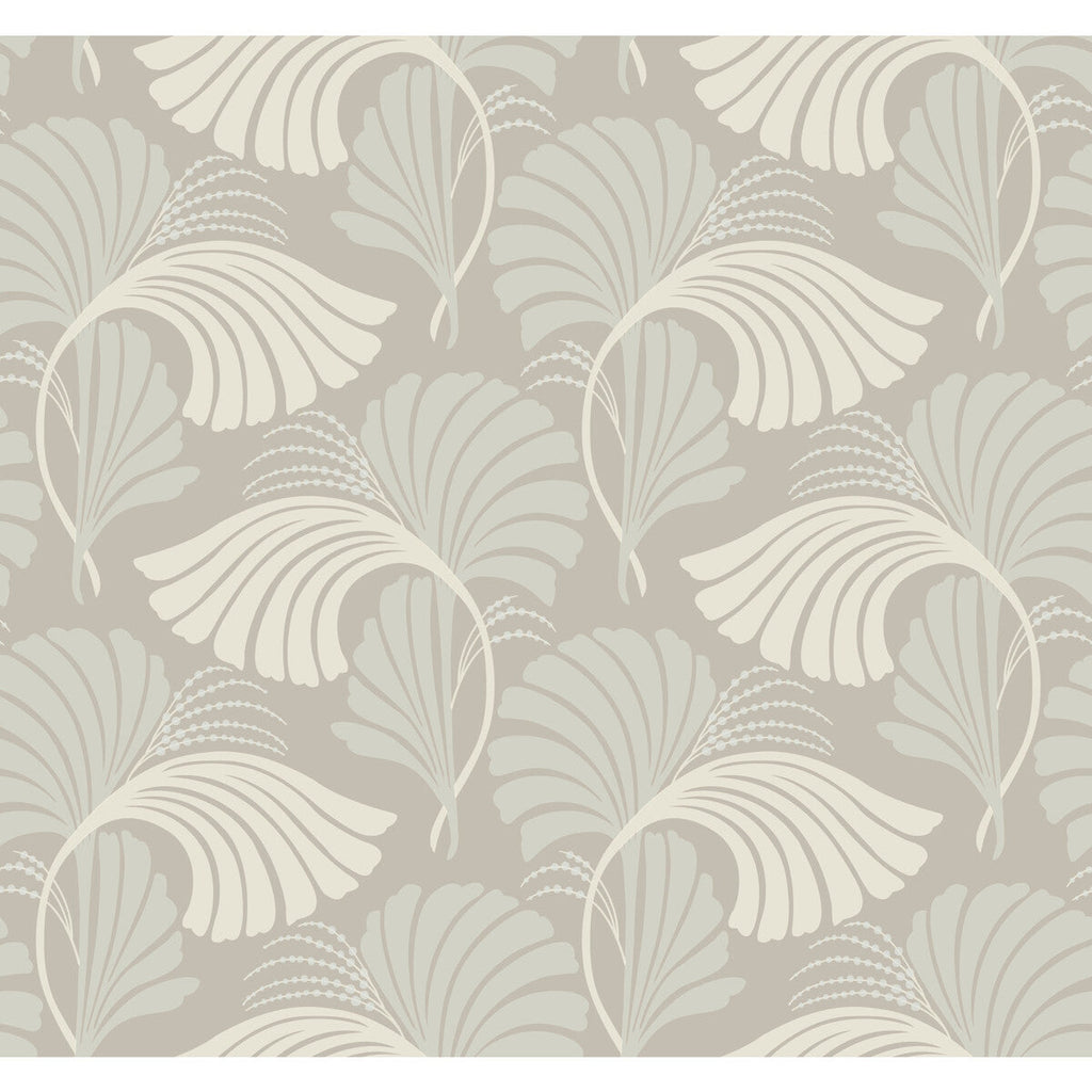 Kravet Design - W3867-1101 Grey | Kravet Design | Candice Olson After Eight | Botanical & Floral Metallic Wallcovering Print
