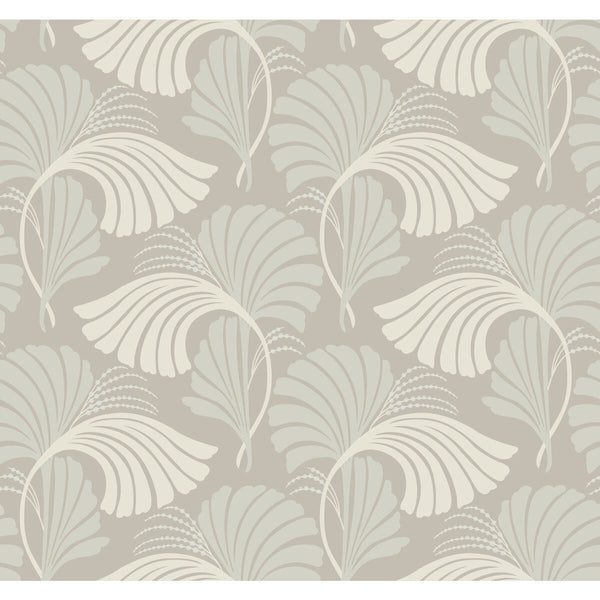 Kravet Design - W3867-1101 Grey | Kravet Design | Candice Olson After Eight | Botanical & Floral Metallic Wallcovering Print