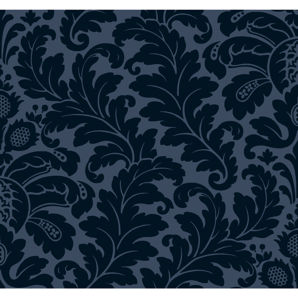 Kravet Design - W3868-155 Dark Blue | Kravet Design | Candice Olson After Eight | Damask Wallcovering Print