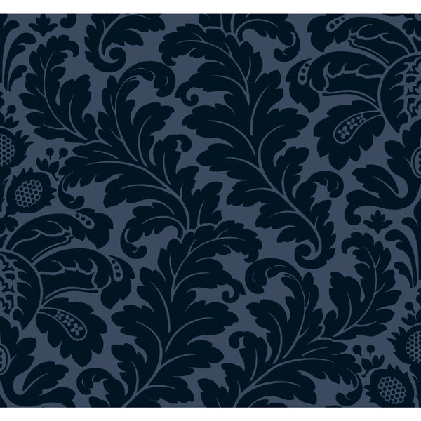 Kravet Design - W3868-155 Dark Blue | Kravet Design | Candice Olson After Eight | Damask Wallcovering Print