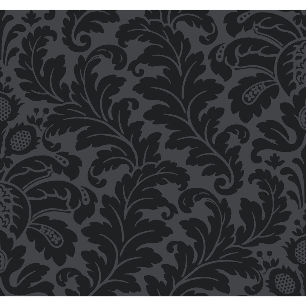 Kravet Design - W3868-621 Black | Kravet Design | Candice Olson After Eight | Damask Wallcovering Print
