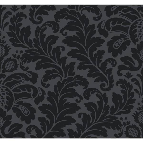Kravet Design - W3868-621 Black | Kravet Design | Candice Olson After Eight | Damask Wallcovering Print