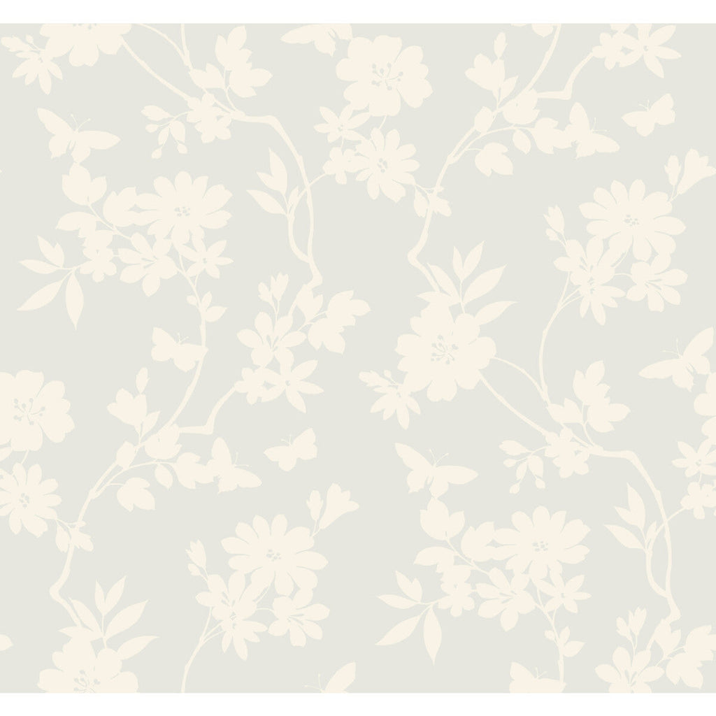 Kravet Design - W3870-106 Grey | Kravet Design | Candice Olson After Eight | Botanical & Floral Wallcovering Print