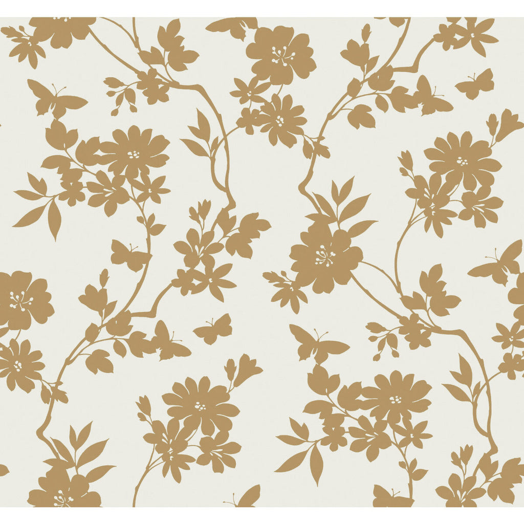 Kravet Design - W3870-4 Gold | Kravet Design | Candice Olson After Eight | Botanical & Floral Wallcovering Print