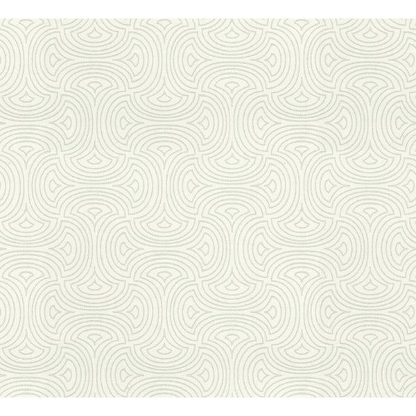Kravet Design - W3871-1 White | Kravet Design | Candice Olson After Eight |Geometric Metallic Wallcovering Print