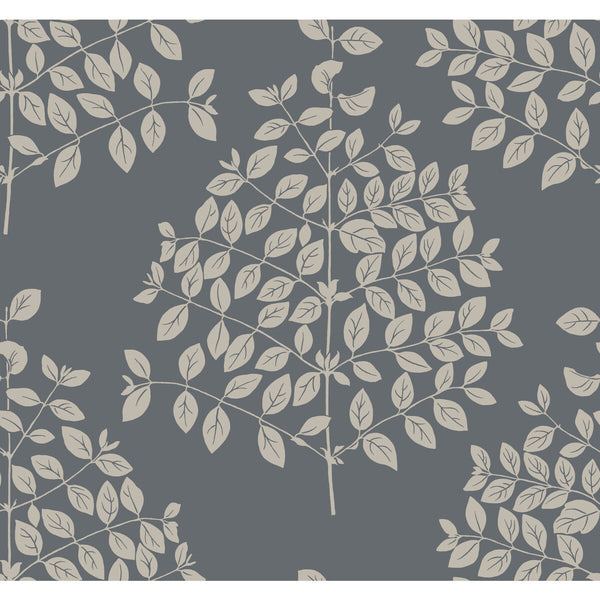 Kravet Design - W3875-52 Grey | Kravet Design | Candice Olson Modern Nature 2Nd Edition | Botanical & Floral Metallic Wallcovering Print